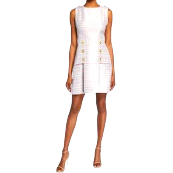 NWT Laundry by Shelli Segal Black Multicolored Tweed Dress Sz 4 - Picture 1 of 12